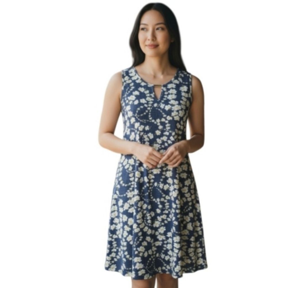 Espresso Blue and Yellow Floral Dress Sz.S EUC.